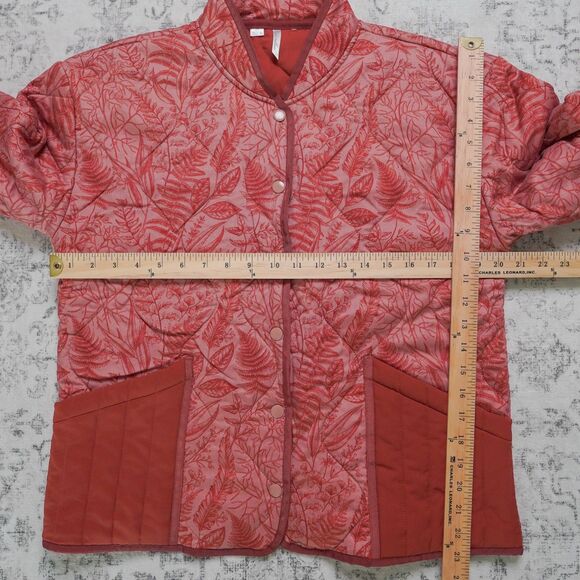 Travis Mathew Red Fern Leaf Printed Quilted Golf Jacket - Women's Medium - Picture 8 of 8